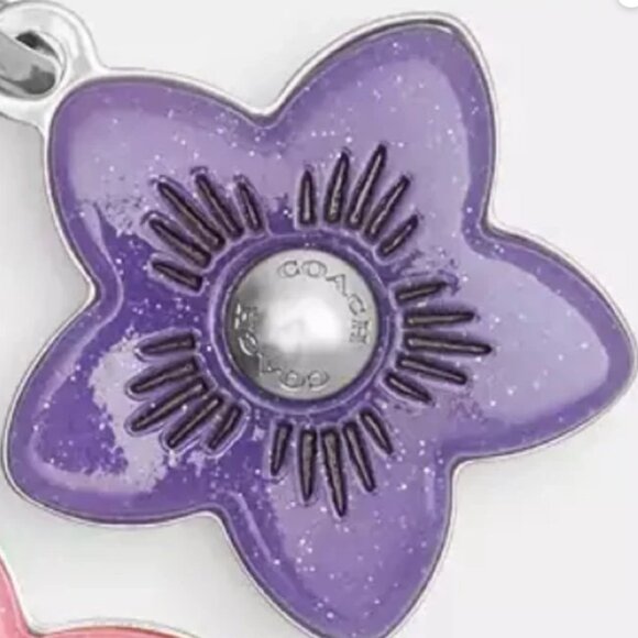 NEW Coach Wildflower Cluster Bag Charm Keychain, New In Coach Packaging - Picture 5 of 6